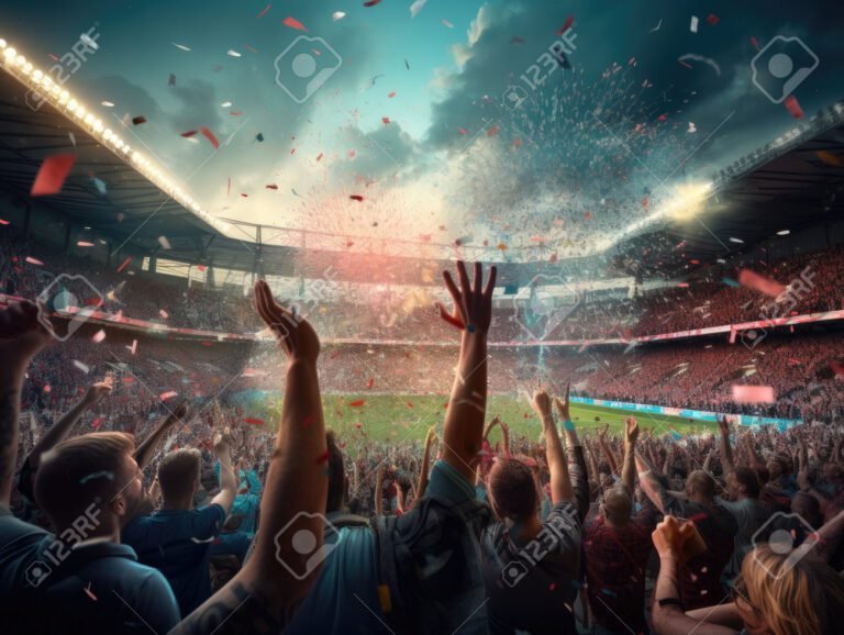 aficionados animando en un estadio de futbol