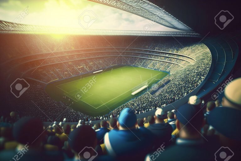 aficionados de futbol en un estadio vibrante