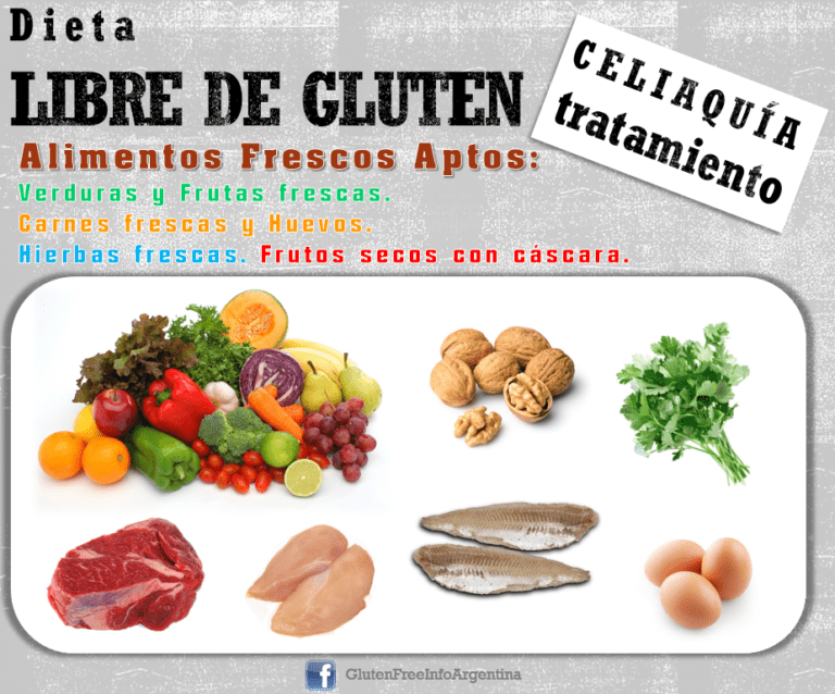 alimentos frescos y saludables sin gluten