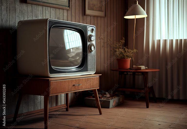antigua television en living argentino vintage