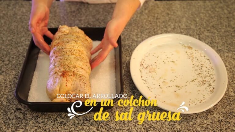 arrollado de pollo al horno en proceso