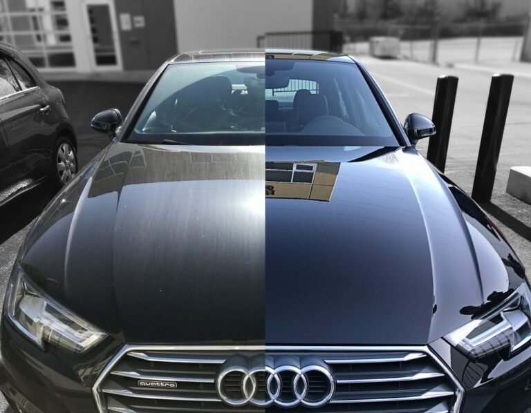 auto con pintura brillante y sin rayas