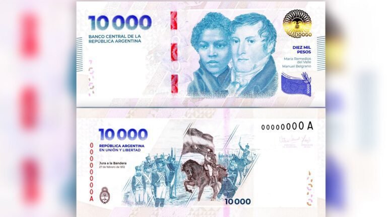 billetes argentinos en diferentes denominaciones
