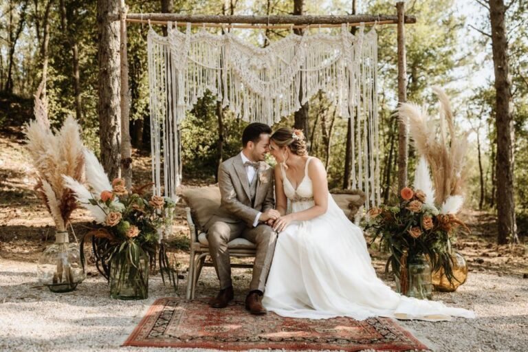 boda romantica en un paisaje natural
