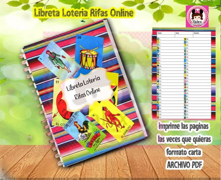 boletos de loteria y un cuaderno