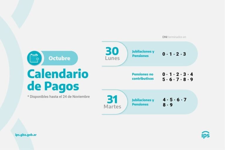 calendario de pagos en octubre 2023
