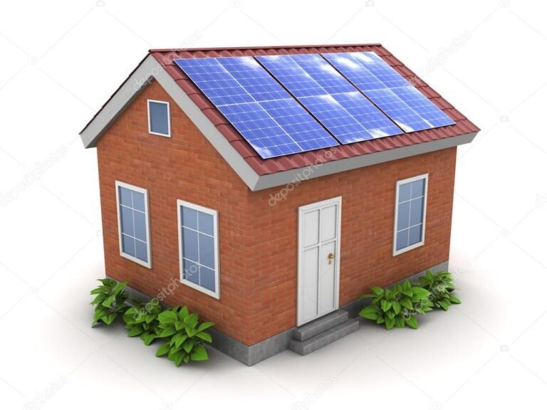 casa con paneles solares en el techo