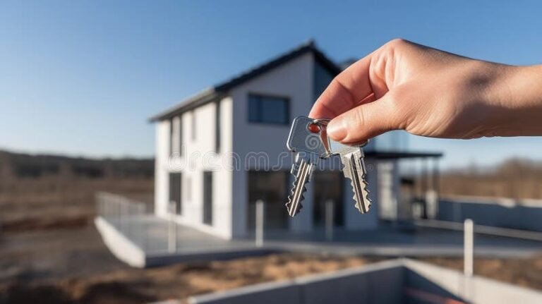 casa moderna con llaves y documentos