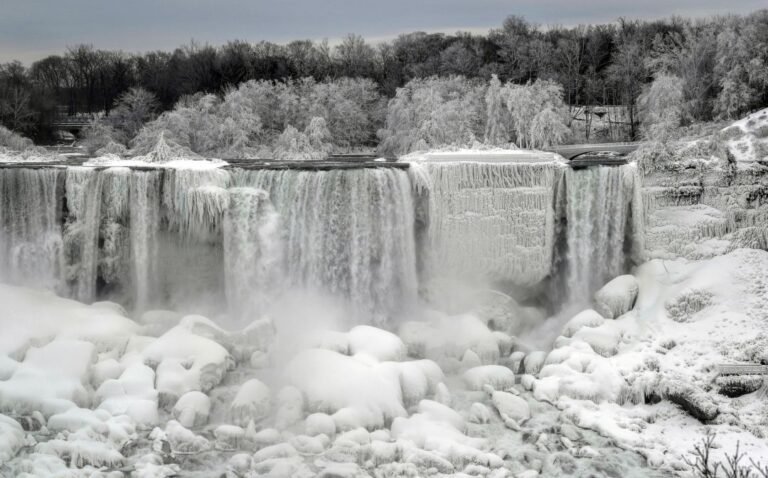 cataratas del niagara congeladas en invierno