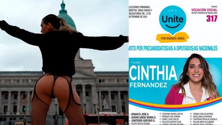 cinthia fernandez en un evento politico
