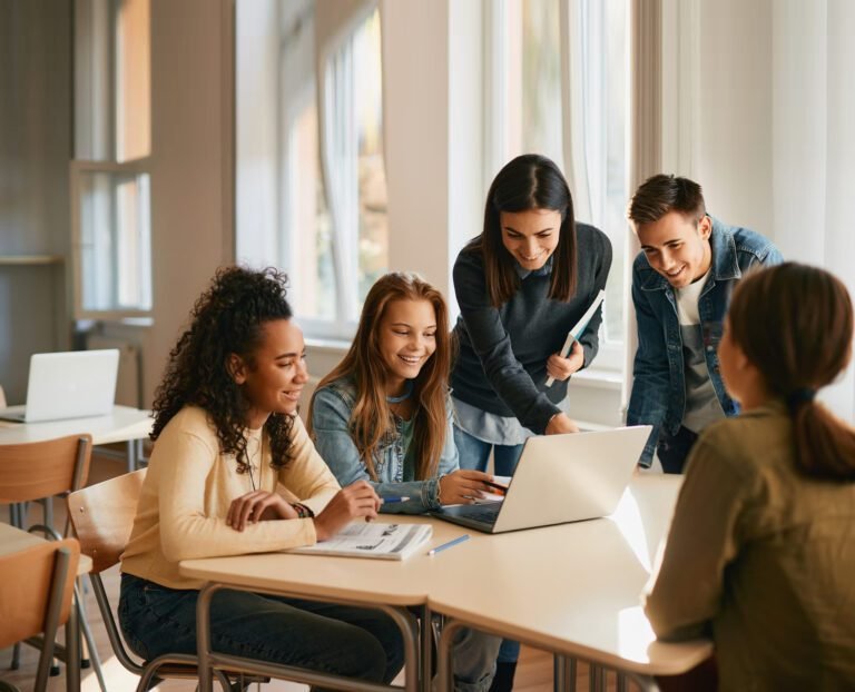 clase de ingles en un ambiente acogedor