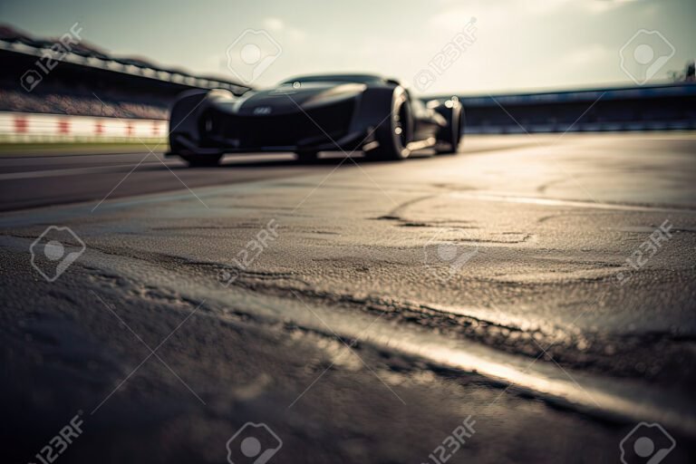 coche de carrera en pista vacia