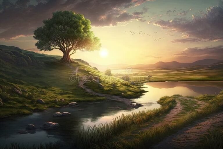 escena de reflexion en un paisaje sereno