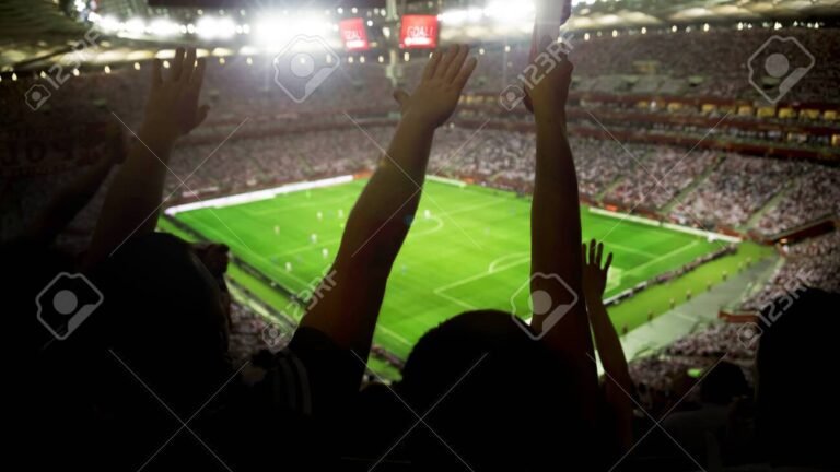 estadio lleno con aficionados animando