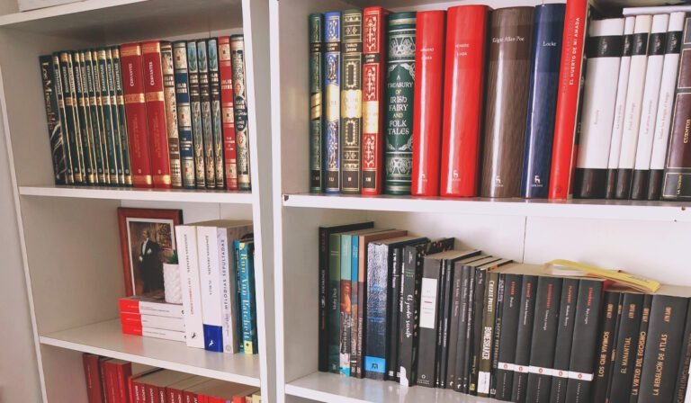 estante de libros en una editorial