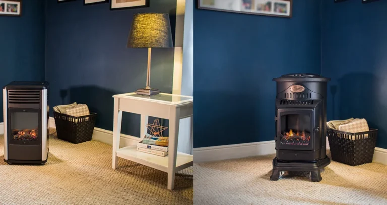 estufa a gas moderna en un ambiente acogedor