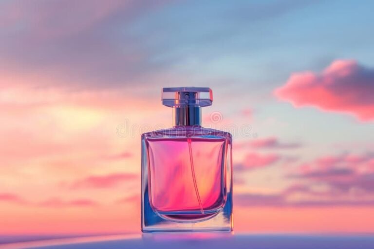 frasco de perfume elegante con fondo neutro