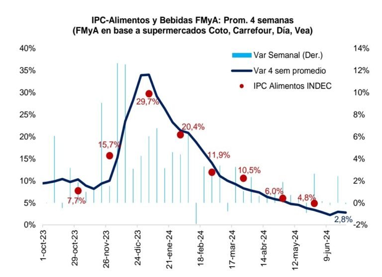 grafica de la economia argentina en declive