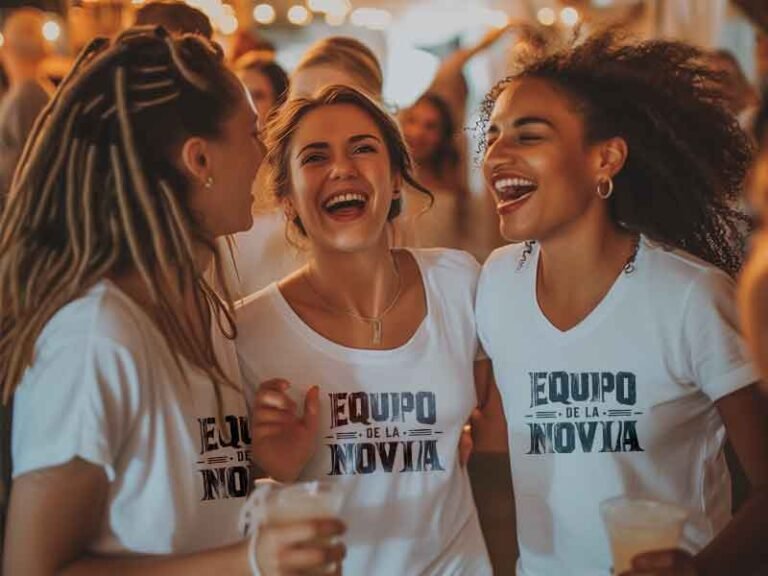 grupo de amigas con remeras personalizadas