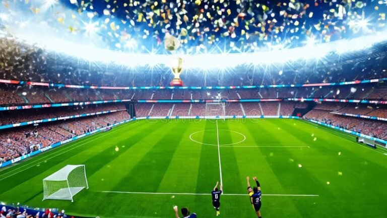 hinchas de futbol en un estadio vibrante