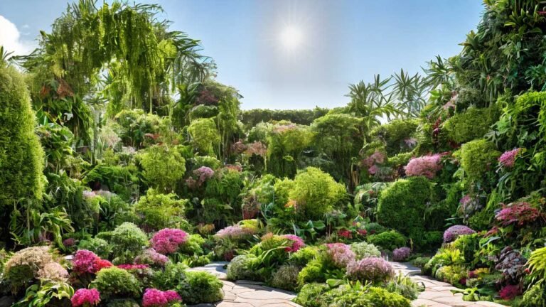 jardin vibrante con plantas saludables