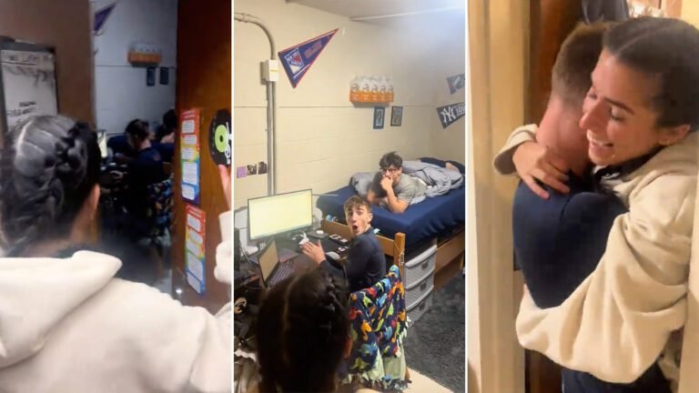 joven emocionado viendo un video viral