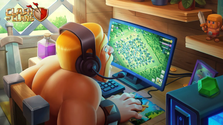 jugador disfrutando clash royale en computadora