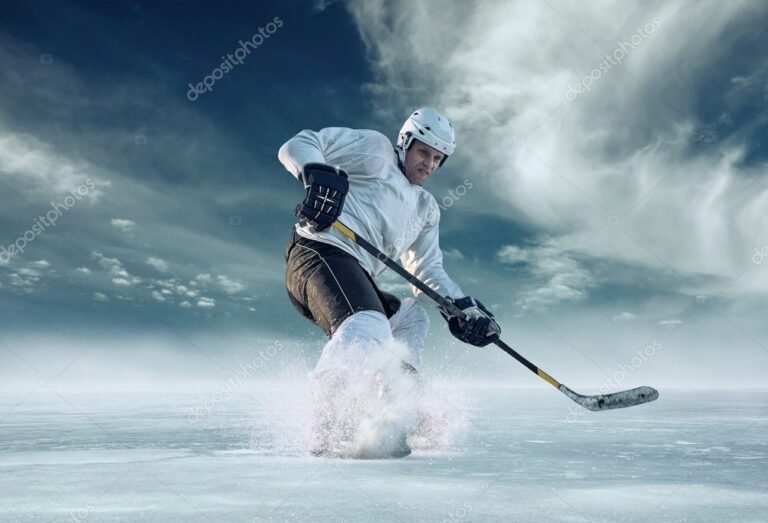 jugadores de hockey sobre hielo en accion