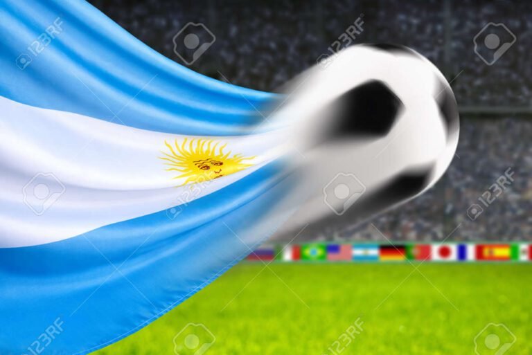 la bandera de argentina ondeando en el estadio