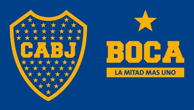 logo de boca juniors en fondo azul