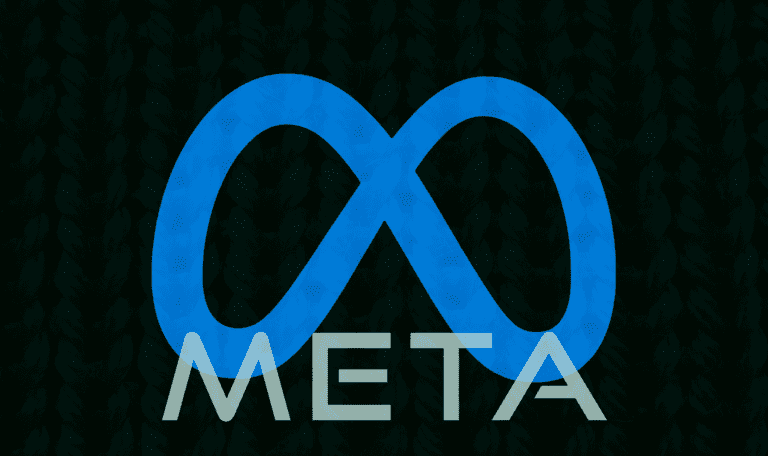 logo de meta en fondo azul