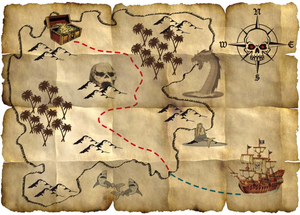 mapa antiguo del tesoro pirata