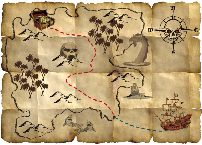 Qué historia oculta hay detrás de "Dos piratas y un tesoro" 8 mapa antiguo del tesoro pirata