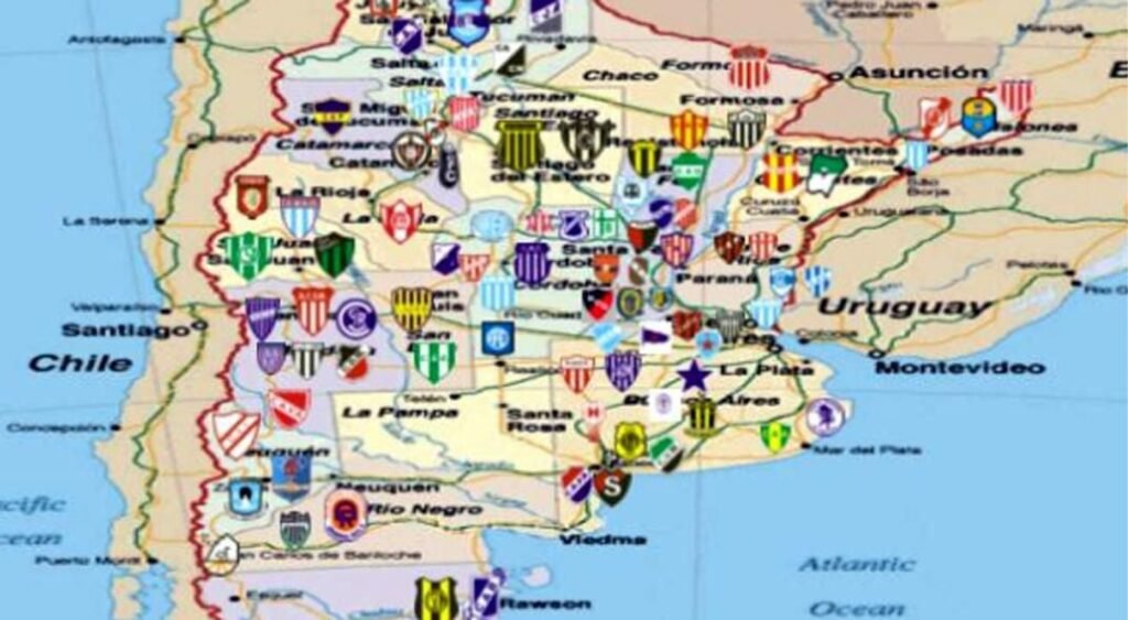 mapa de la liga argentina de futbol