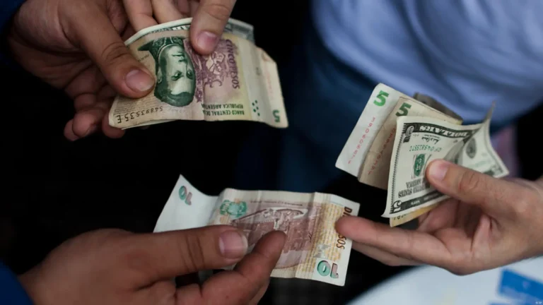 Cuál fue el precio del dólar blue ayer lunes en Argentina 24 moneda argentina en manos de un comprador