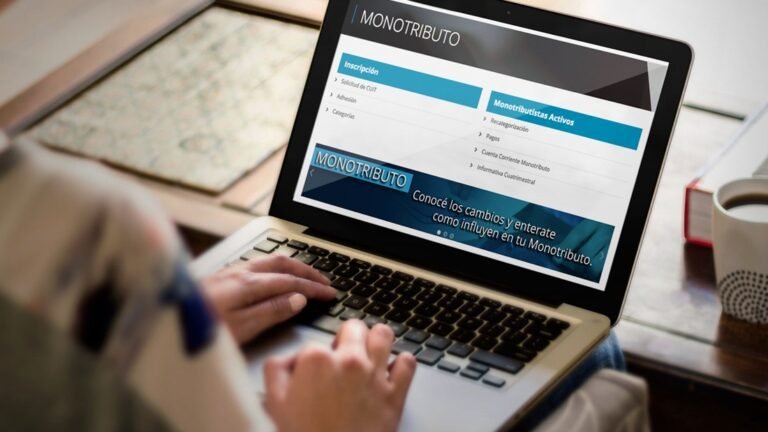 monotributista revisando documentos financieros