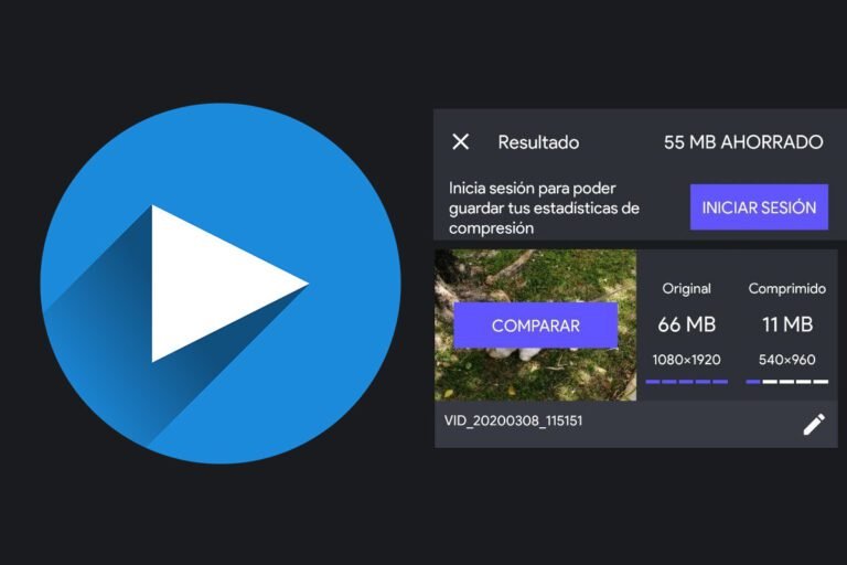 movil con iconos de compresion de video