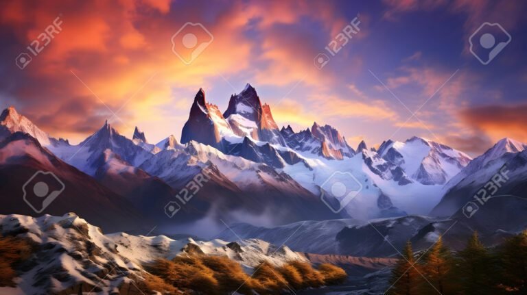 paisaje de montana en argentina al atardecer