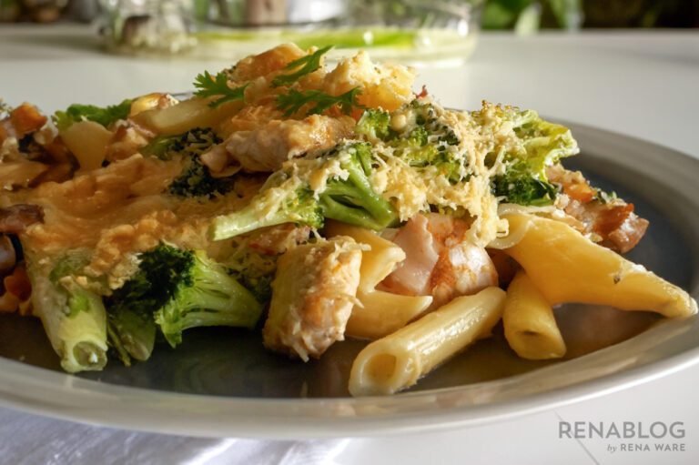 pasta alfredo con un toque festivo