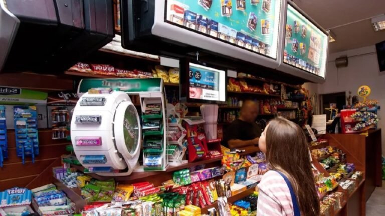 persona comprando tarjeta en quiosco argentino