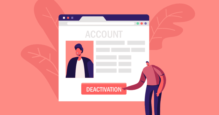 persona eliminando perfil en redes sociales