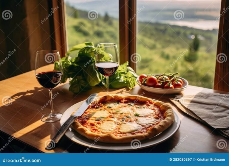 pizza fresca sobre una mesa rustica
