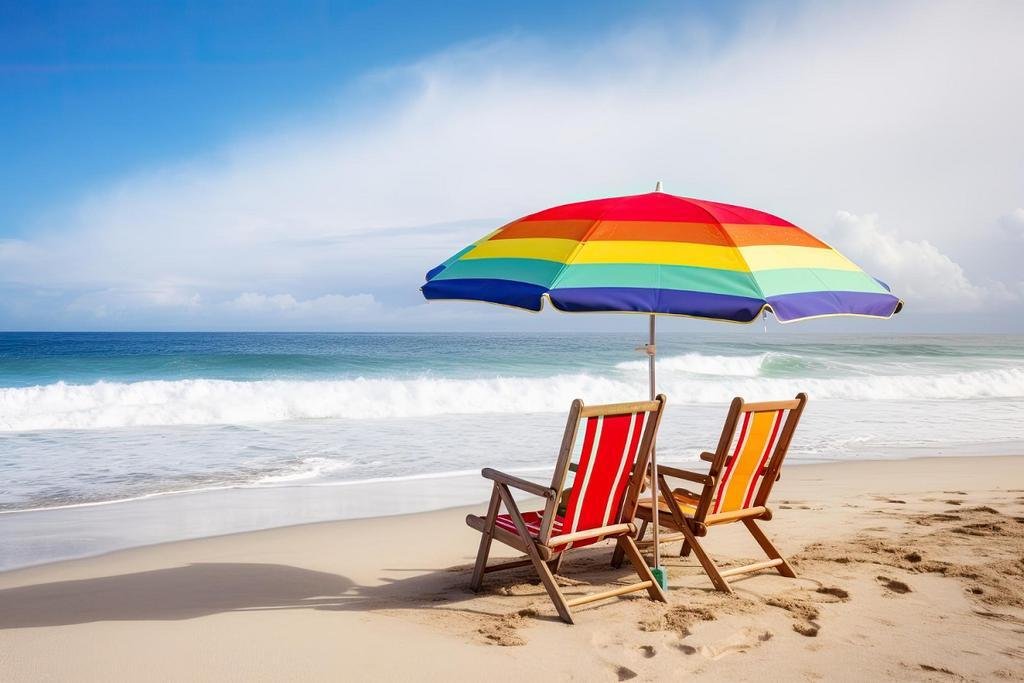 A partir de cuánto tiempo de trabajo te corresponden vacaciones en Argentina 1 playa tranquila con sombrillas y toallas