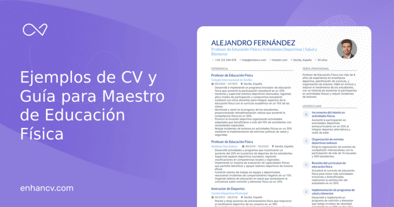 profesor de educacion fisica con curriculum vitae