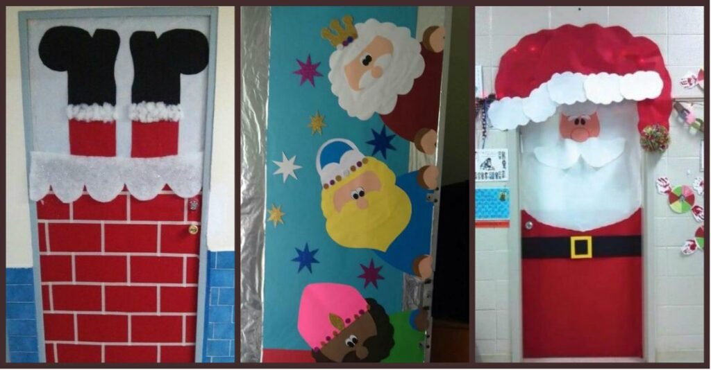 Dónde encontrar ideas de decoración de Papa Noel para la puerta 8 Dónde encontrar ideas de decoración de Papa Noel para la puerta