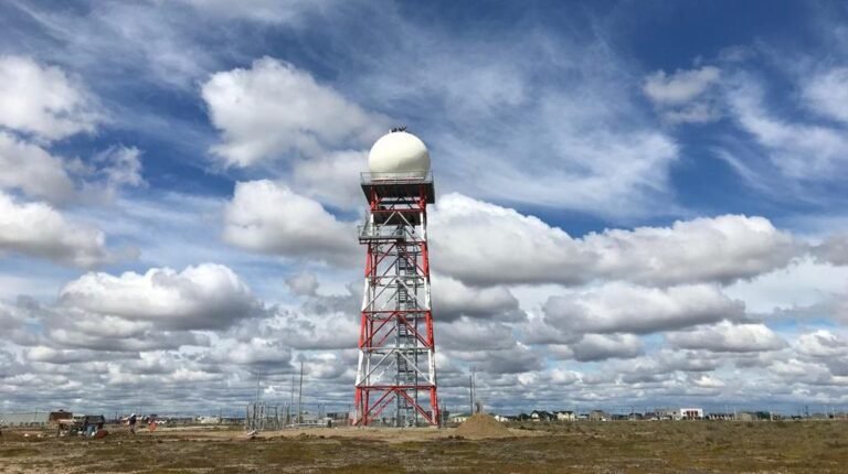 radar meteorologico sobre paisajes de mendoza