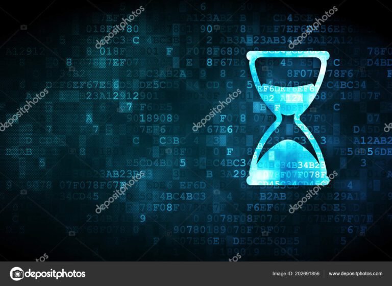 reloj de arena sobre un fondo digital