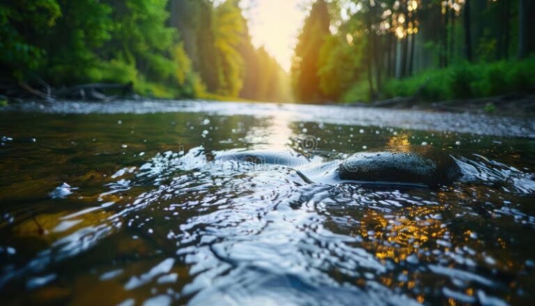 rio tranquilo rodeado de naturaleza exuberante