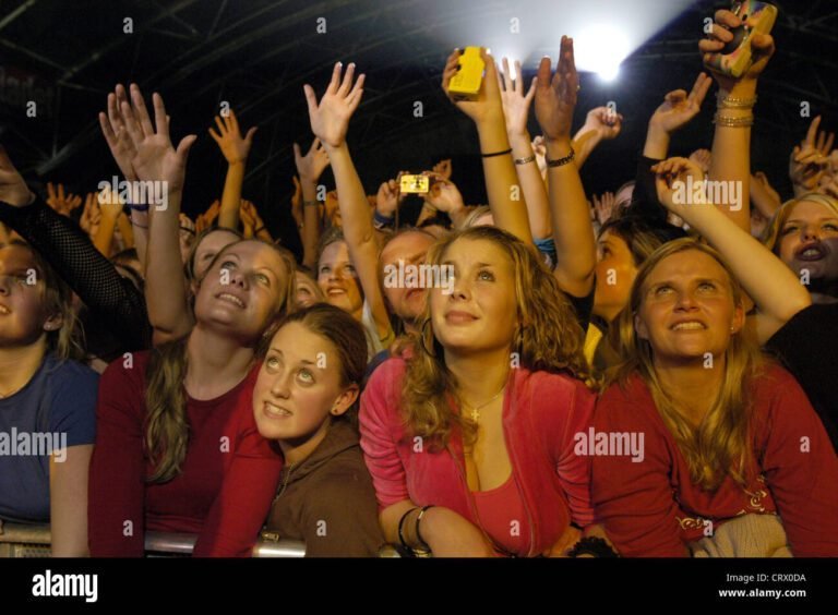 robbie williams en concierto con fans