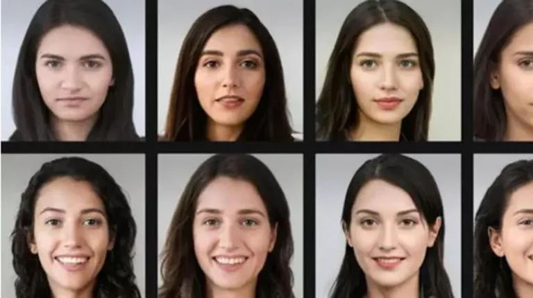 rostros similares en un collage digital